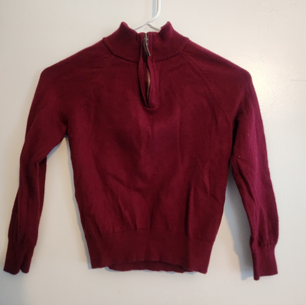Crewcuts Quarter Zip Mock Neck Sweater Size 6-7 5% Cashmere